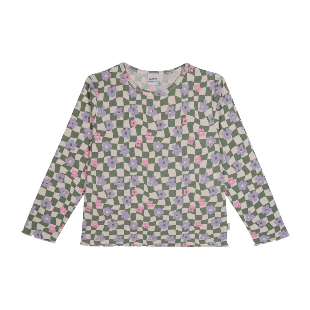 Graphic Flowers  Rib Pyjama 100% Bio-Baumwolle - WikoBaby