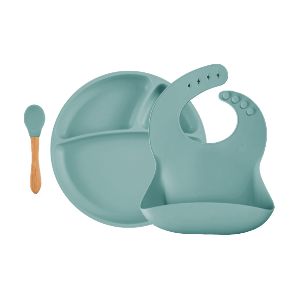 Minikoioi BLW Set II (Baby Led Weaning Set) -100 % Lebensmittelqualität Silikon - Geschirr Sets für Babys und Kleinkinder - WikoBaby