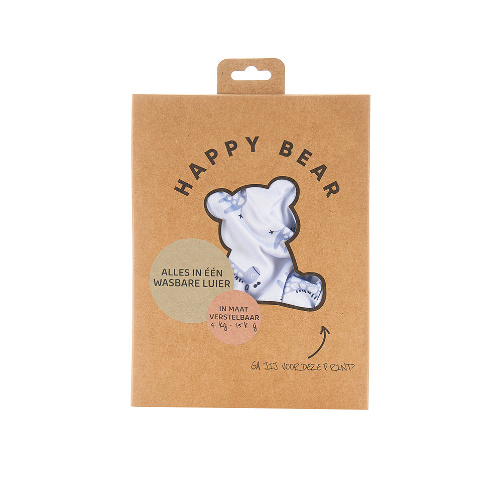 All-In-One Diaper | Blue Giraffe - Happybear Diapers - Waschbare Windeln - WikoBaby