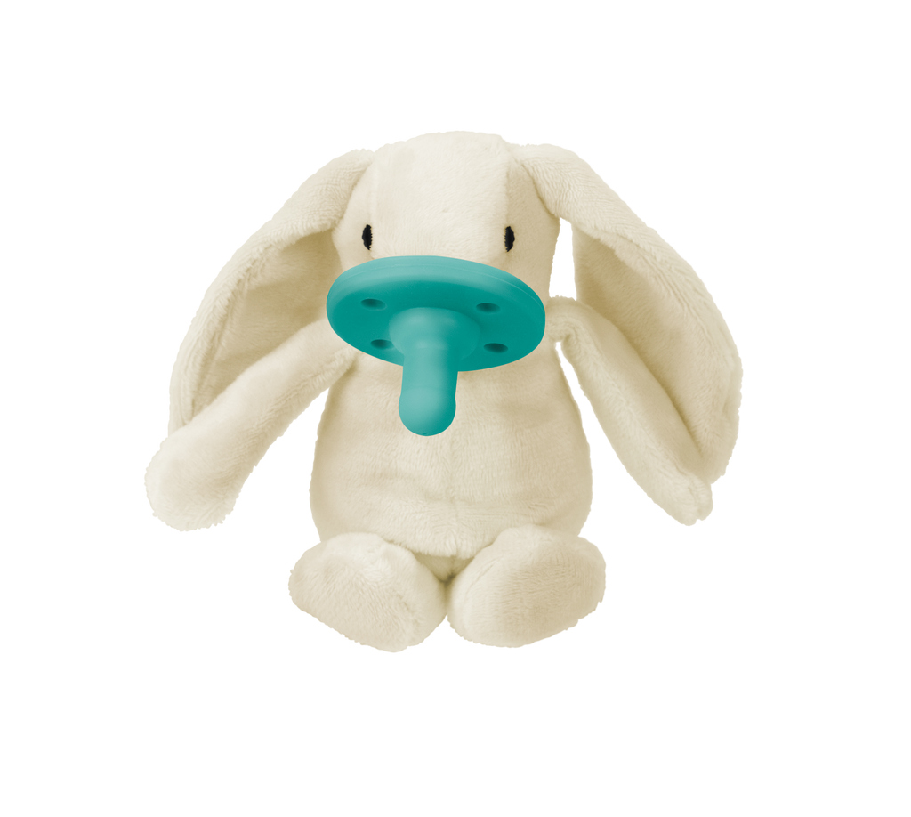 Minikoioi Sleep Buddy-White Bunny - Lulu- Einschlafhilfe - Schnuller Kuscheltier - BPA Frei - 100 % Premium-Silikon - WikoBaby
