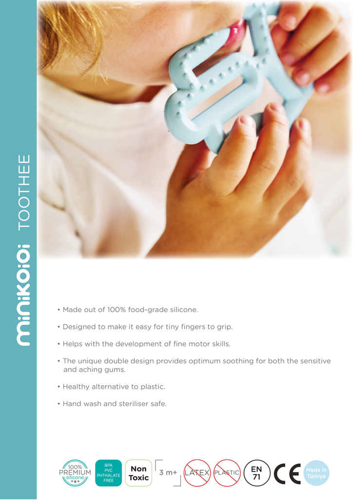 Minikoioi Toothee - Beißring - 100% lebensmittelechtem Silikon - BPA Frei - WikoBaby